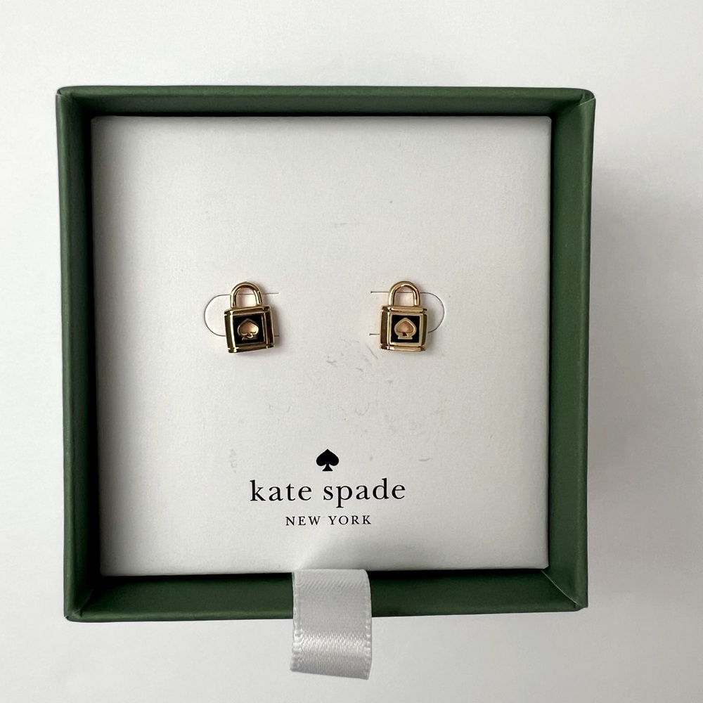 NIB Kate Spade Lock and Spade Earrings